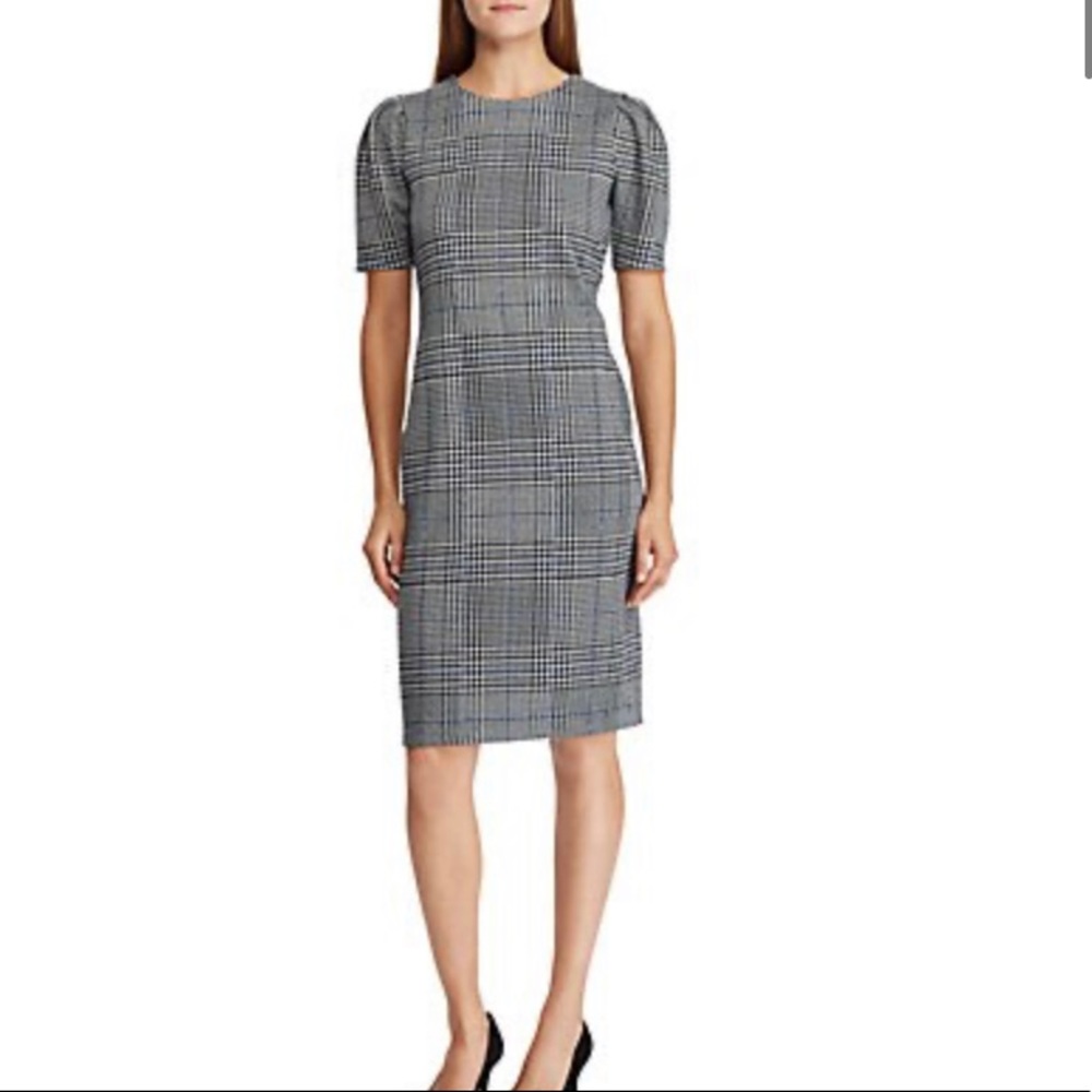 Ralph Lauren Glen Plaid Jacquard Knit Dress